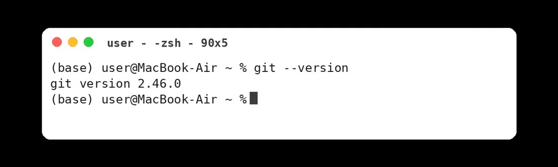 git --version을 입력해 버전이 나온 화면